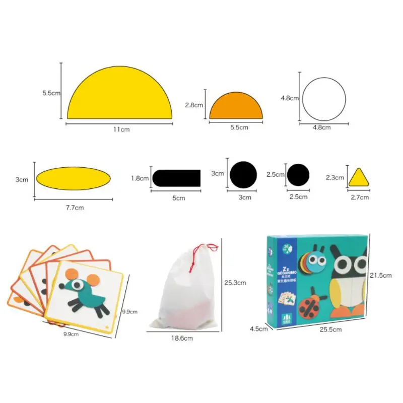 

Baby Toys for Children Tangram Puzzle Set Kids Early Learning Jigsaw Intellectual Kids Wooden Puzzles