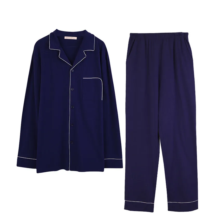 

Cotton Pijama For Men 2 Pieces Lounge Sleepwear Pyjamas Man Pure Color Autumn Home Clothes Man Pjs Bamboo Fiber Pajamas Set