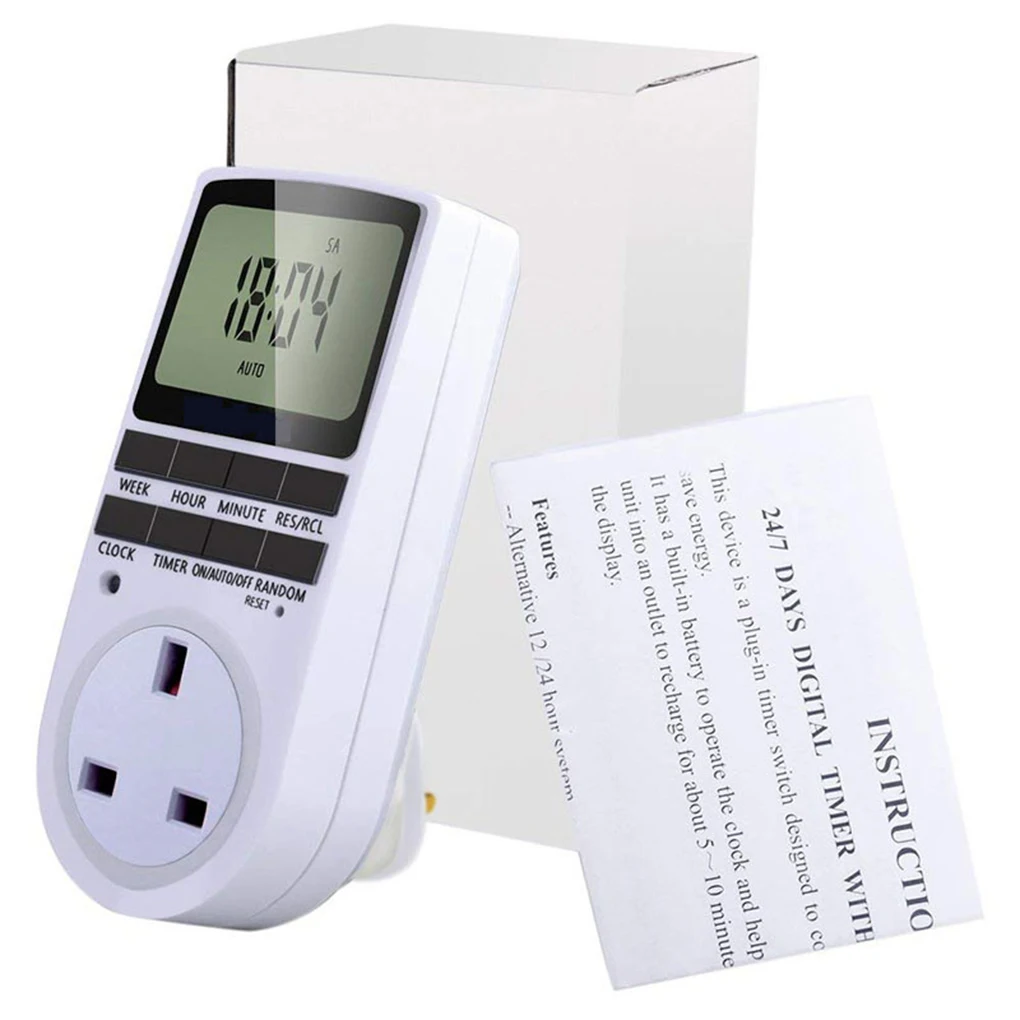 LCD Display Timer Switch 12/24 Hours/7 Days Electronic Digital Home Kitchen Outlet Programmable Timing Socket | Обустройство дома