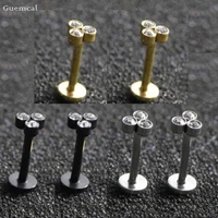 guemcal 2pcs trendy personality round t straight bar ear bone nail exquisite piercing jewelry for human body