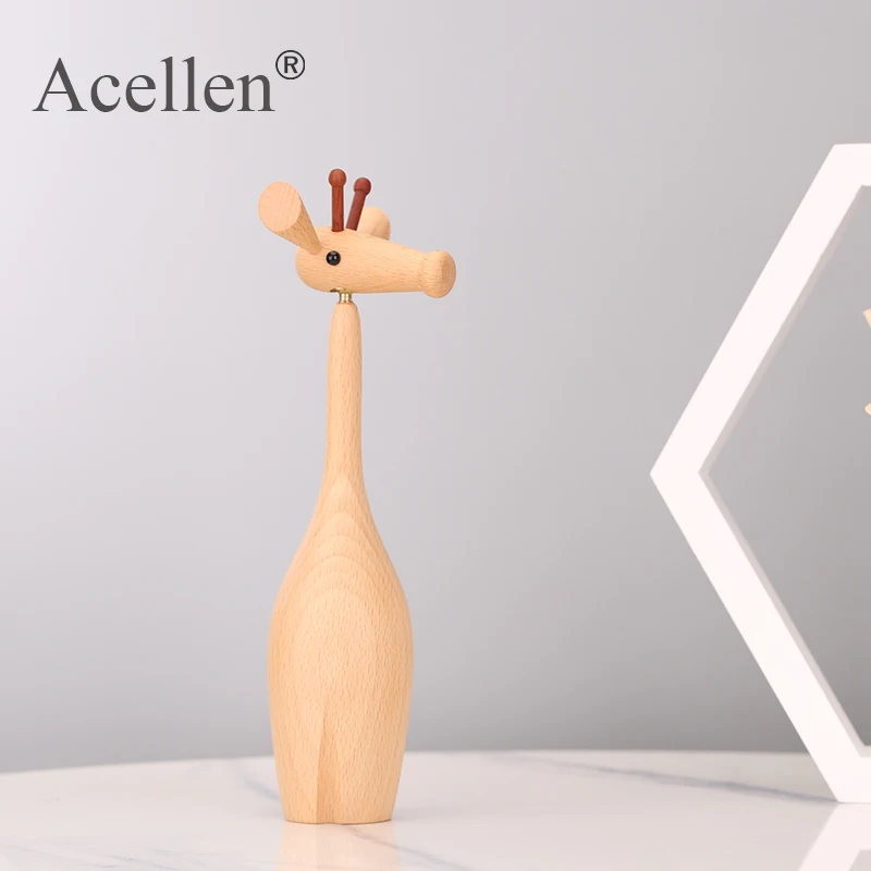 Деревянная фигурка оленя ручной работы для детской спальни гостиной аксессуары
