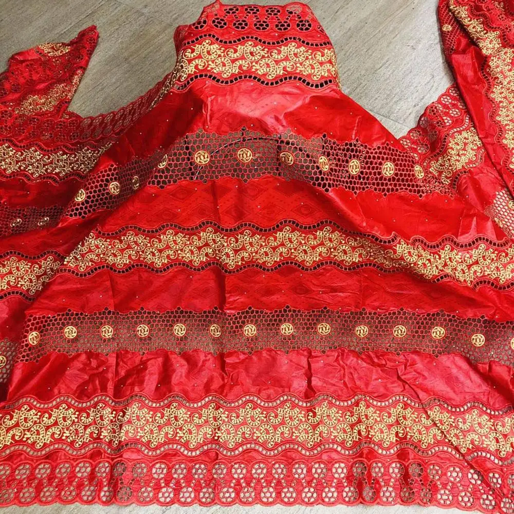 

Royal Blue Bazin Riche Fabric With African Lace Fabric High Quality African Swiss voile Lace in switzerland for Dress