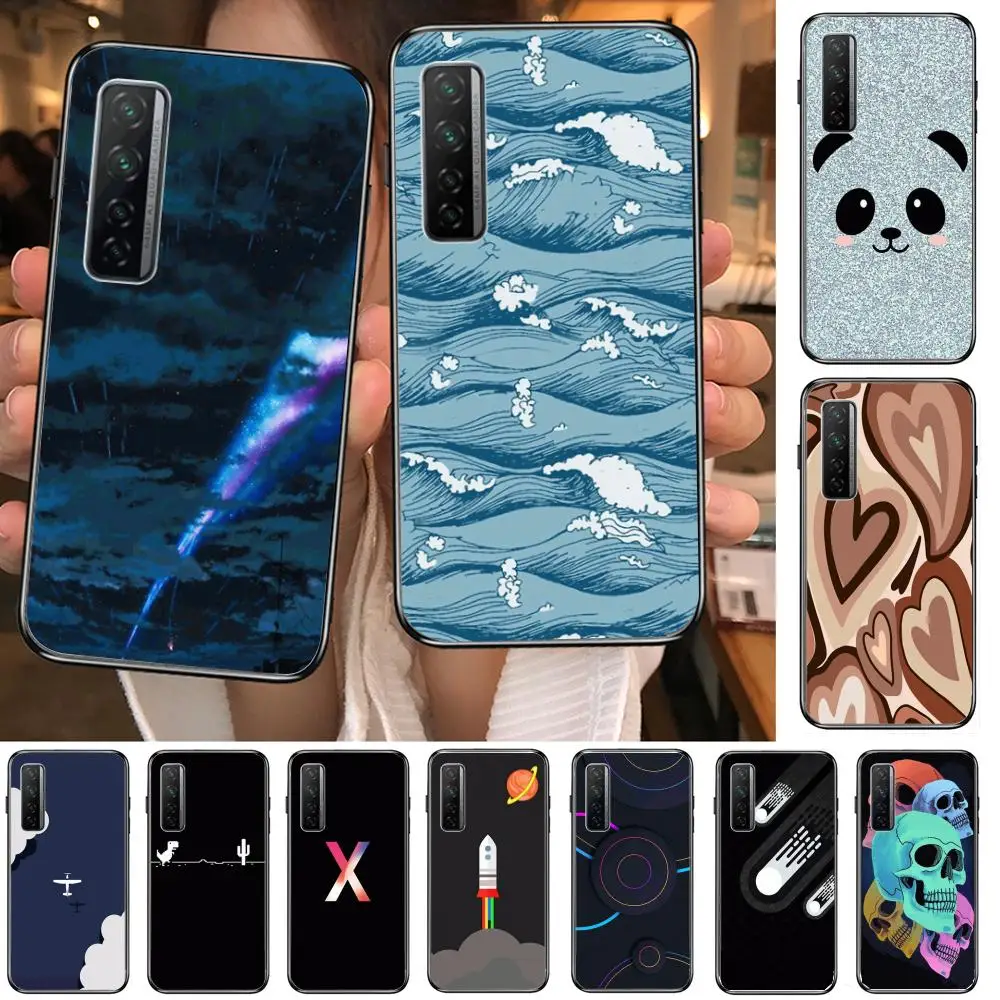 

Cartoon exquisite Phone Case For Huawei Nova 2 3 4 5 6 7 8 SE i E Pro Lite Black Etui Coque Painting Hoesjes comic fashion