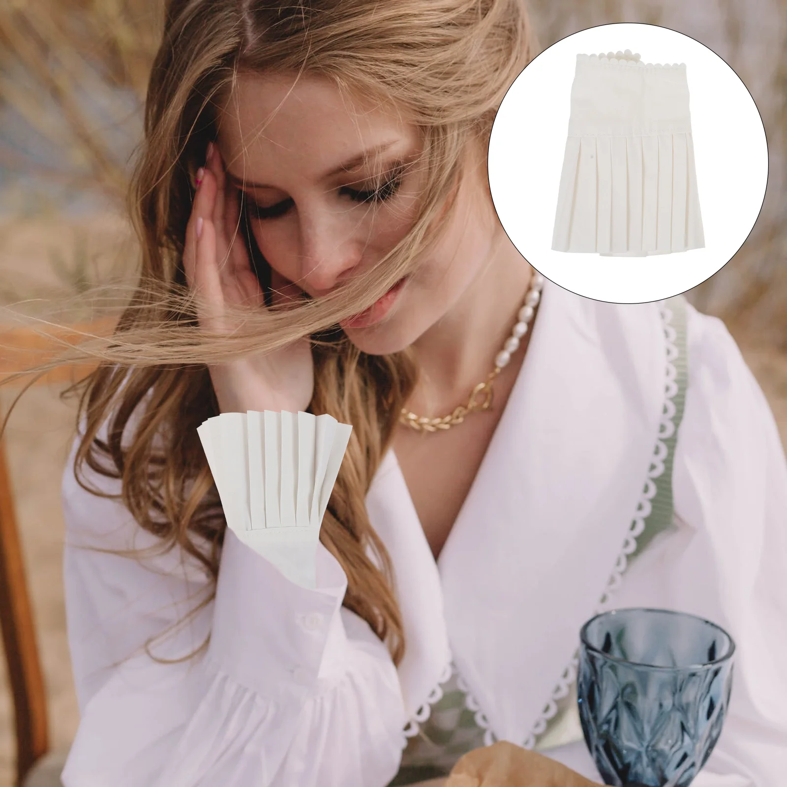 

1 пара наручных манжет, кружевные Элегантные Нежные манжеты с накладными рукавами для одежды