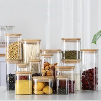 square sealed glass jars for spice kitchen storage coffee bean storage 1 piece can mason jar with lid food organizer container
