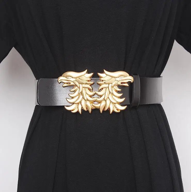 

Женский широкий пояс, пояс из натуральной кожи с пряжкой в стиле феникс, R2929