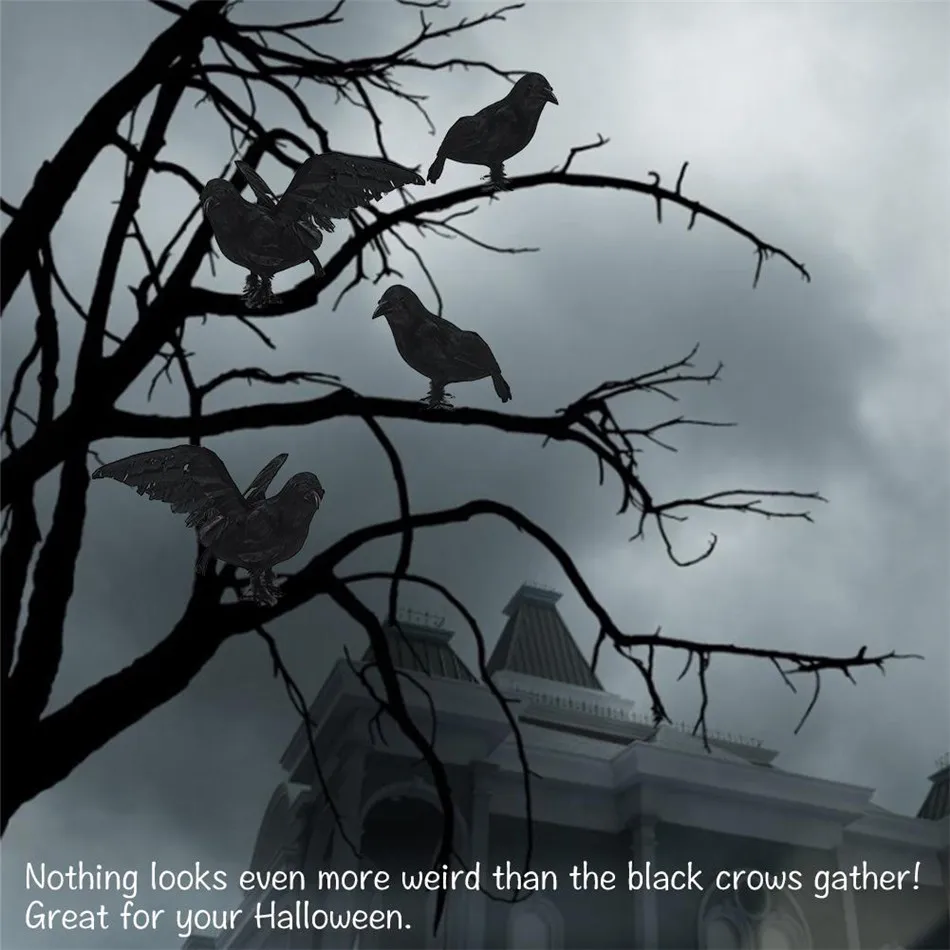

3pcs 4pcs 6pcs Halloween Crow Fake Bird Toys Ravens Prop Fancy Dress Decoration Props Dropshipping Wholesales party decoration