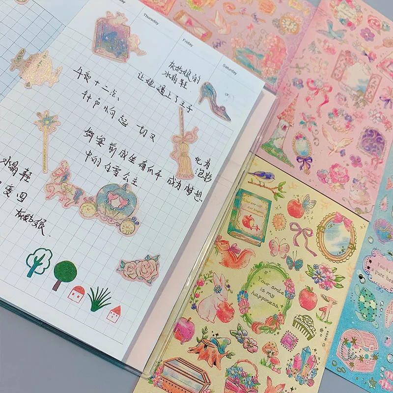 1 шт. милые наклейки с бронзированием Kawaii животные канцелярские Bullet Journal для Diy