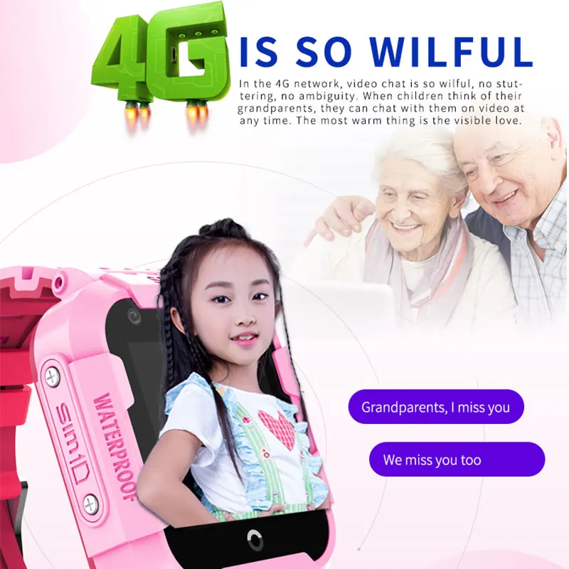 DF39 Детские умные часы 4G wifi телефон 1,44 дюймов IP67 SOS LBS LTE камера ребенок HD голосовой чат для детей трекер часы телефон подарок