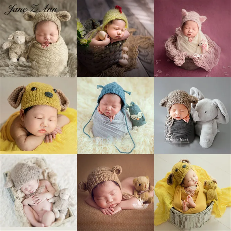 Jane Z Ann-Accesorios de fotograf&iacute;a hechos a mano para estudio de fotograf&iacute;a, oso, pollo, perro, ciervo, b&uacute;ho-0