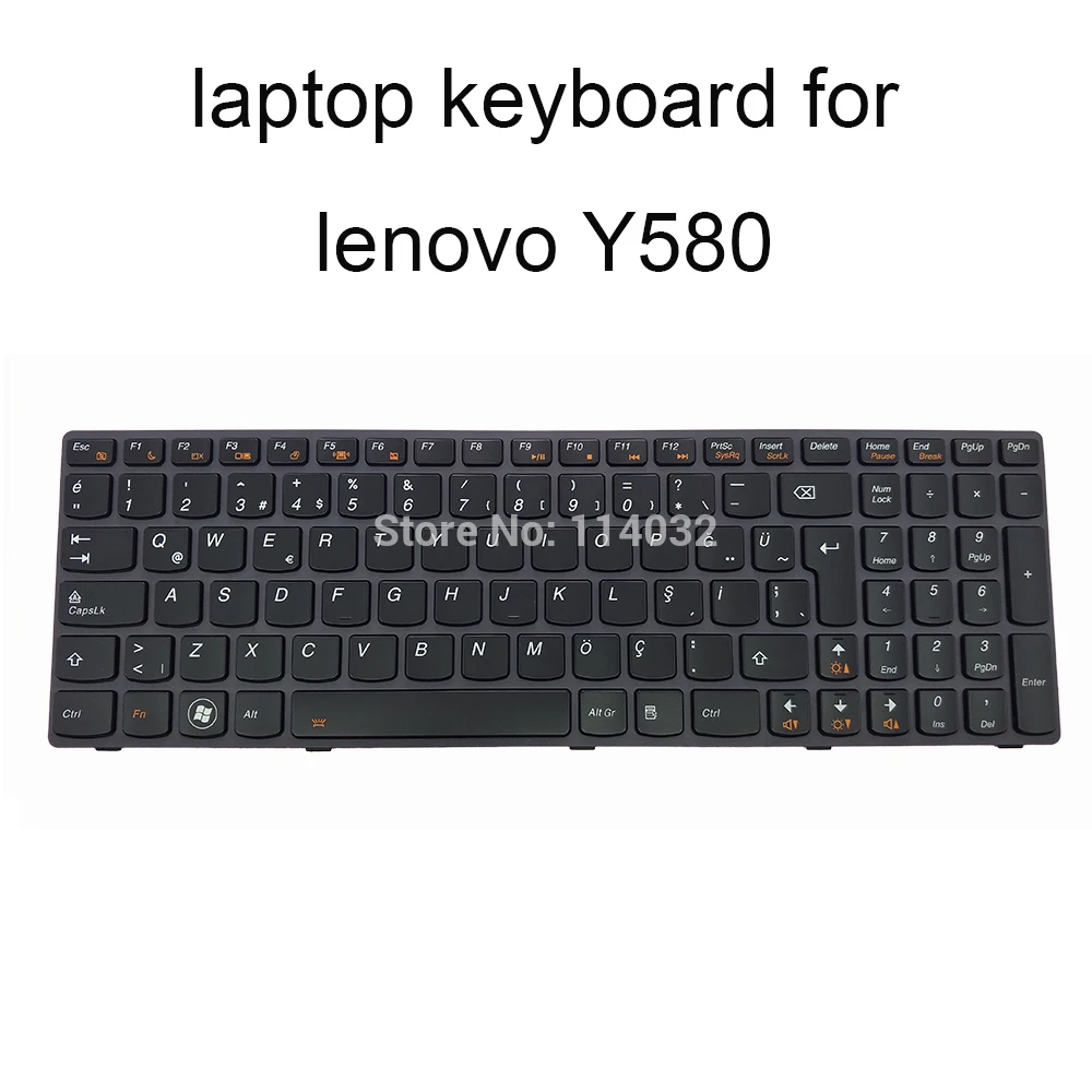 Клавиатура с подсветкой TR Turkey для lenovo Y580 Y590 Y580N Y580A Y590N Y500 черная клавиатура