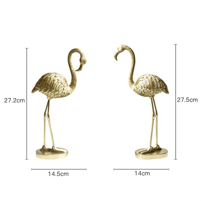 Новый скандинавский Золотой фламинго украшение изделия из смолы скульптура