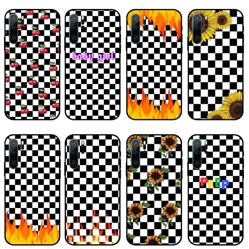 

Checkerboard Plaid Checkered Phone Case For Huawei honor Mate P 10 20 30 40 i 9 8 pro x Lite smart 2019 nova 5t