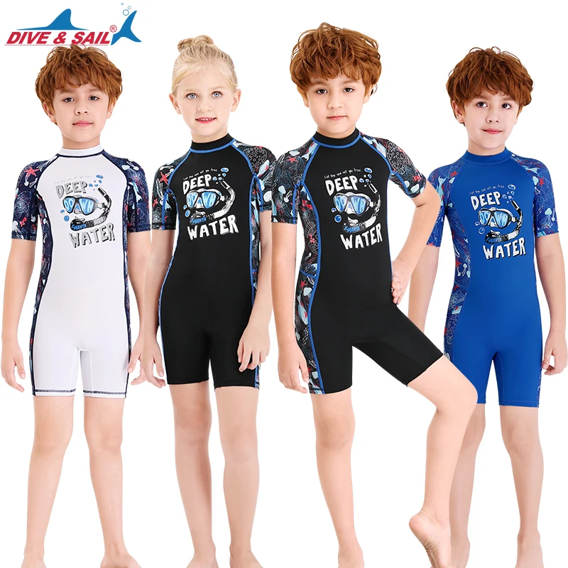 Детский Молодежный лайкра Рашгард цельный коротышка купальник для плавания