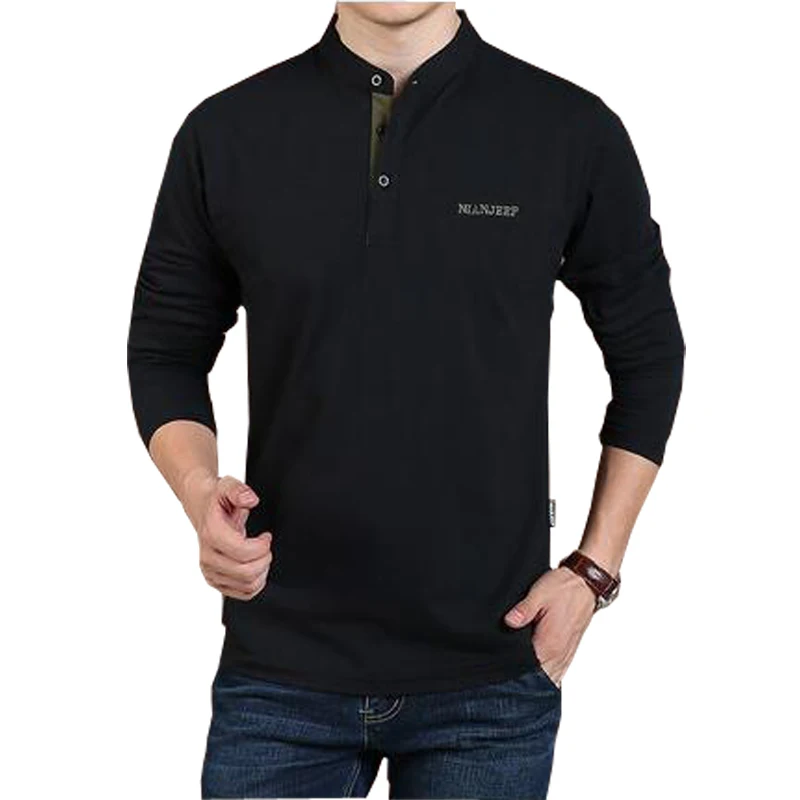 Футболка мужская с длинным рукавом брендовая приталенная тенниска из хлопка