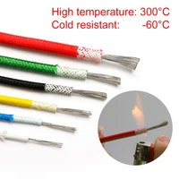 glass fiber braided silicon rubber wire insulated heat resistant cable high temperature resistance 0 3mm 0 5mm 1 0mm 1 5mm 6mm