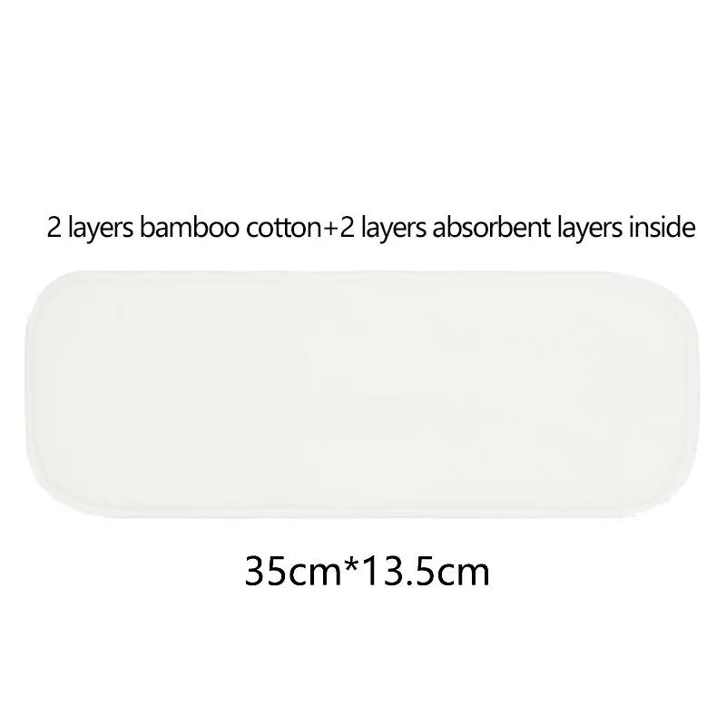 

HappyFlute Nappy Inserts 4 Layers BambooCotton Microfiber Diaper Inserts 35*13.5cm 10 Pcs Use Together with Diaper