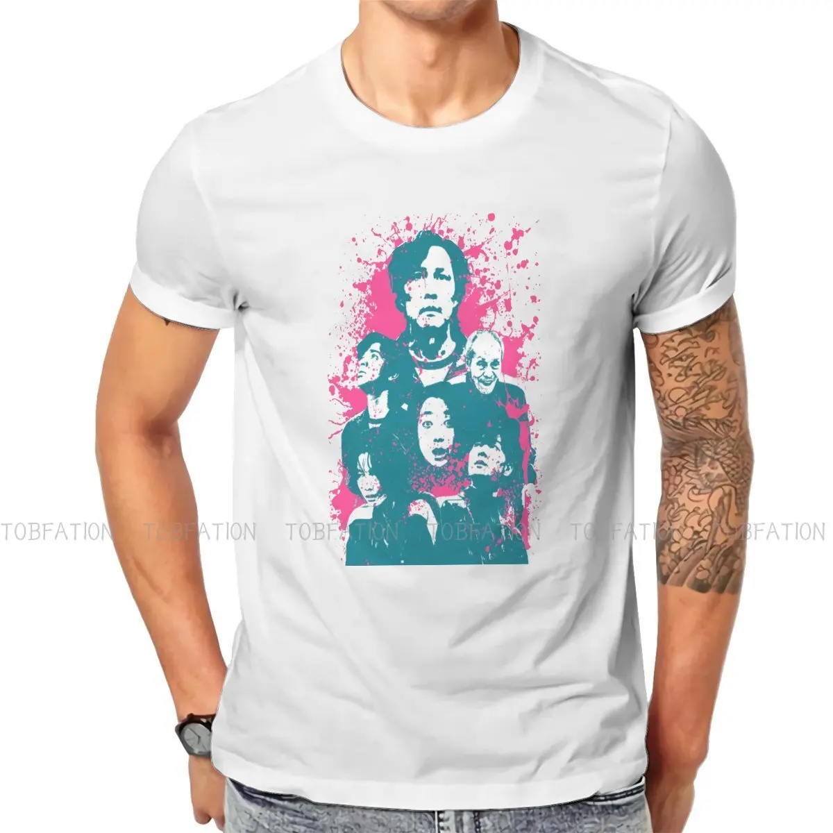 

Мужская футболка из чистого хлопка, с круглым вырезом