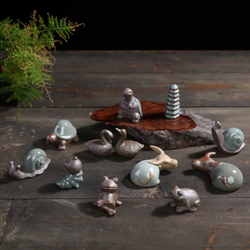 

Flower Pet Small Animal Flower Pot Ornaments Original Pottery Bonsai Accessories Creative Home Decoration Mini Flower