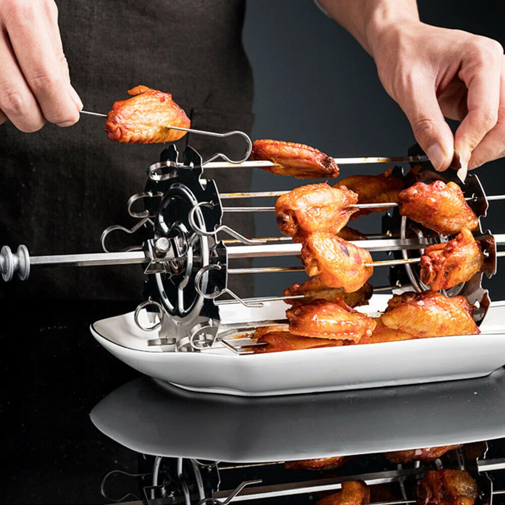 

Stainless Steel Bakeware Oven Tool Non-toxic Air Fryer Lamb Kebab Rotating Grill Electric Oven Accessories Electrical Set