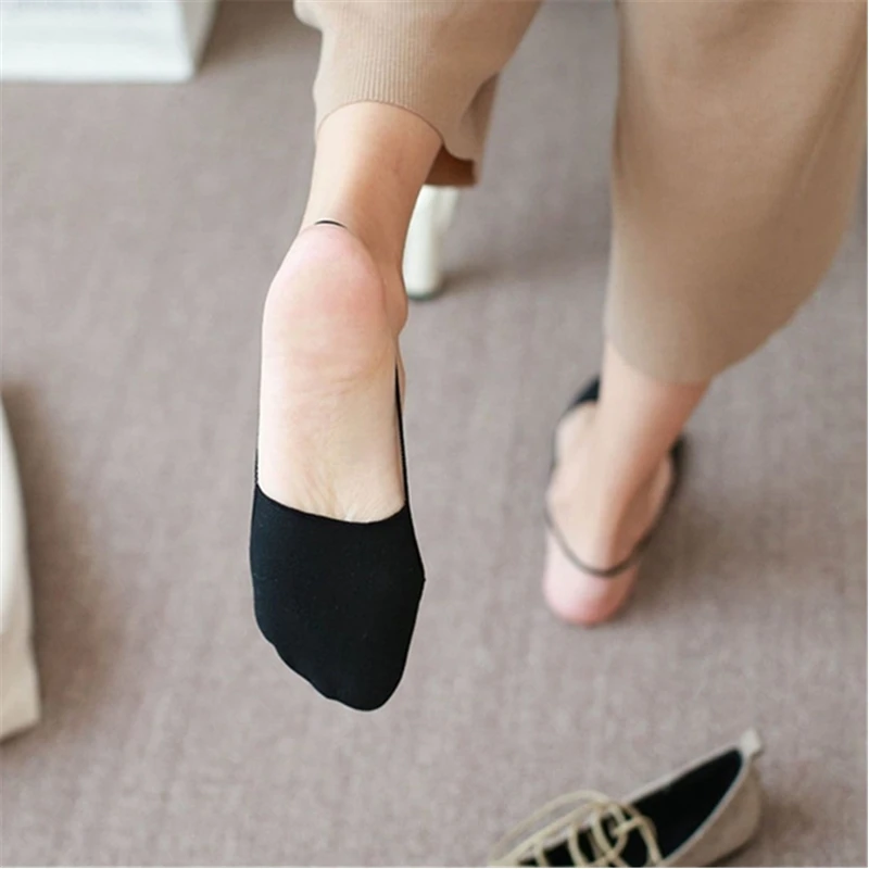 Женские носки лодочки с открытым носком невидимые Нескользящие хлопковые низким
