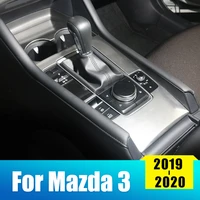 stainless steel car gear shift box panel cover car water cup holder sticker for mazda 3 alexa 2019 2020 auto accessories