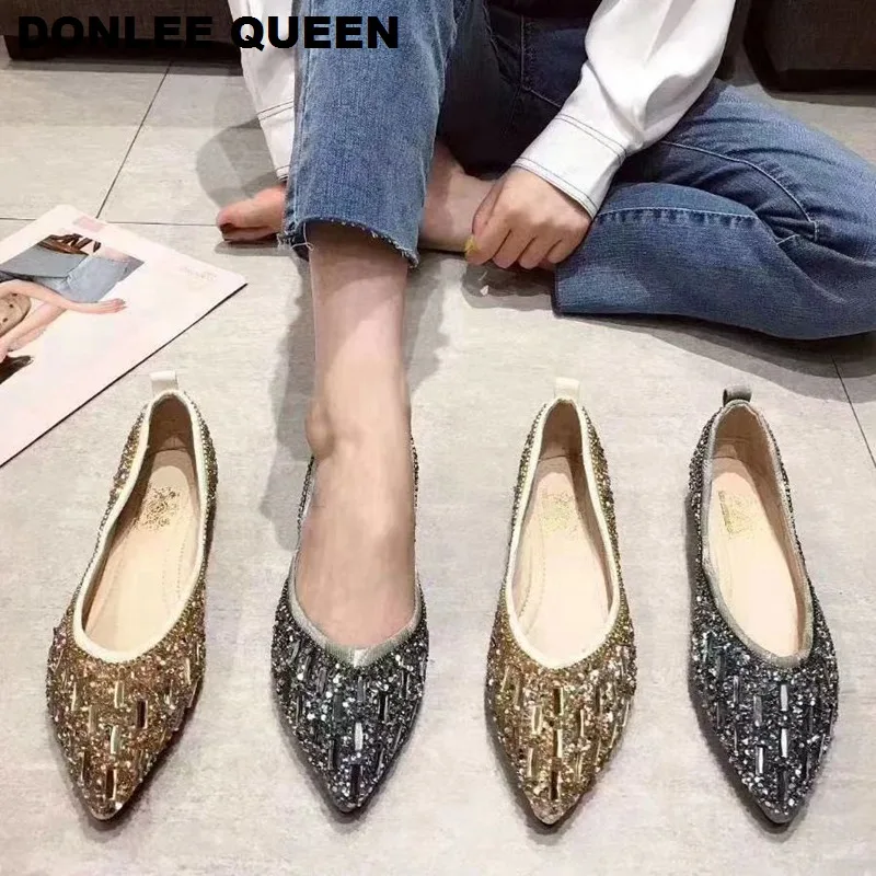 Для женщин Балетки на плоской подошве обувь класса люкс женские мокасины с