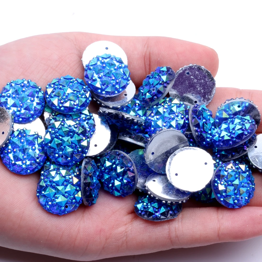 

12mm 200pcs Round Shape Flatback Resin Rhinestones Perforation Crocodile Skin Texture Beads DIY Scrapbooking Crafts Jewelry