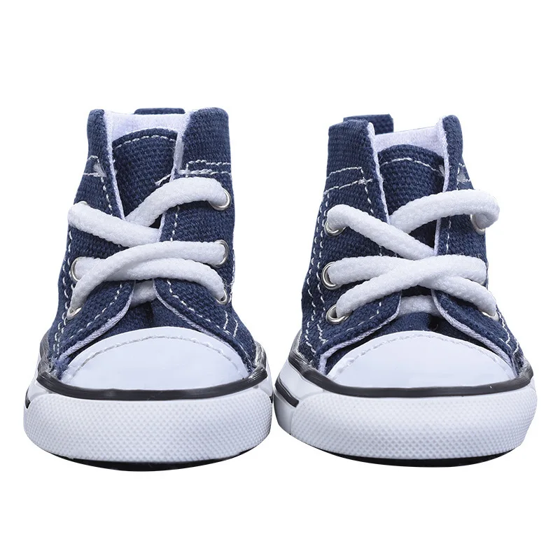 

4 Pcs/set Anti-skidding Canvas Dog Shoes Pet Shoes Waterproof Shoes Sneakers Breathable Canvas Shoes For Dog Denim Pet Supplies