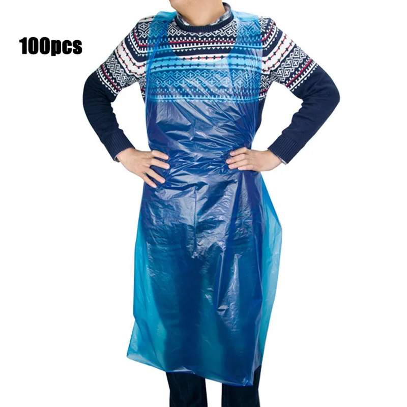 

100pcs Multifunctional Disposable Apron Cooking Painting Waterproof Aprons Kitchen Hairdresser Woman BBQ Kitchen Tools