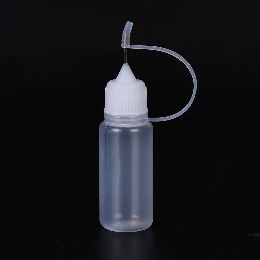 

New 1PCS Empty Plastic Needle Bottle PE Plastic Dropper Bottles With Screw Metal Needle Cap Refillable Bottles 10ML
