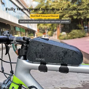 cxwxc waterproof bicycle bag mtb road commute bike accessories top tube front frame cycling bag stem pouch mobile phone bag free global shipping