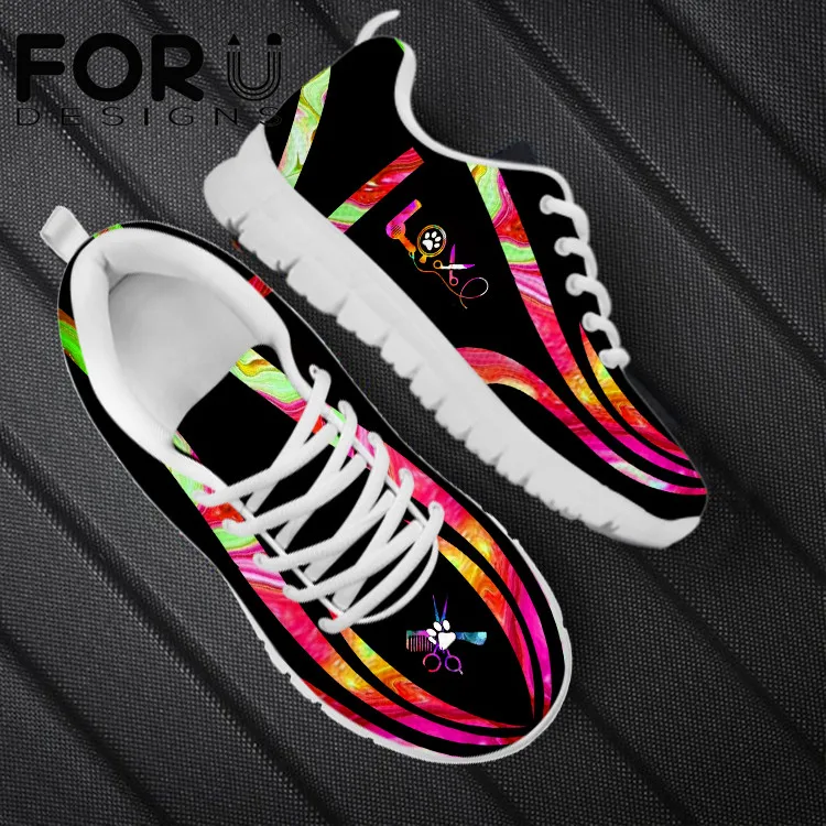 

FORUDESIGNS New Fashion Women's Shoes Dog Groomer Love Art Pattern Casual Breathable Air Mesh Shoes Light Girl's Footwear Mujer