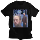 Забавная Мужская футболка с изображением Роберта Паттинсона, хлопковая Футболка с изображением мема, модная футболка с коротким рукавом