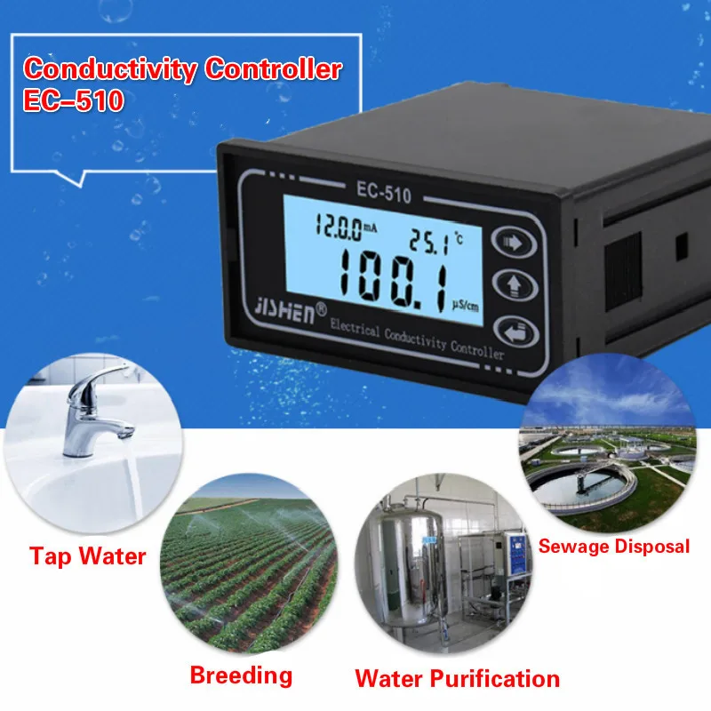 

EC-510 Electrical Conductivity Tester Online Water Quality Analyzer TDS mA Temperature Electroconductibility Controller Sensor