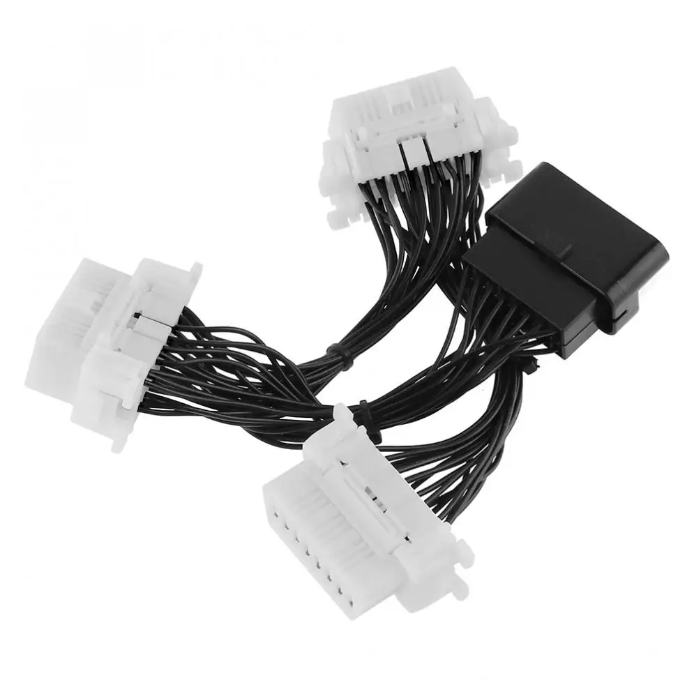 

One Drag Three OBD-II Y Type 16 Pin Male to 3 16 Pin Female Diagnostic Adapter Cars Lengthening Wire Harness for Elm327 Adaptor