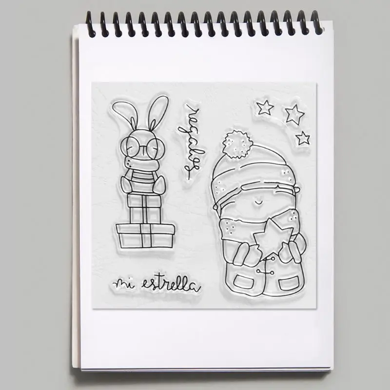 Кролик звезда силиконовый прозрачный печать штамп DIY Скрапбукинг рельефная