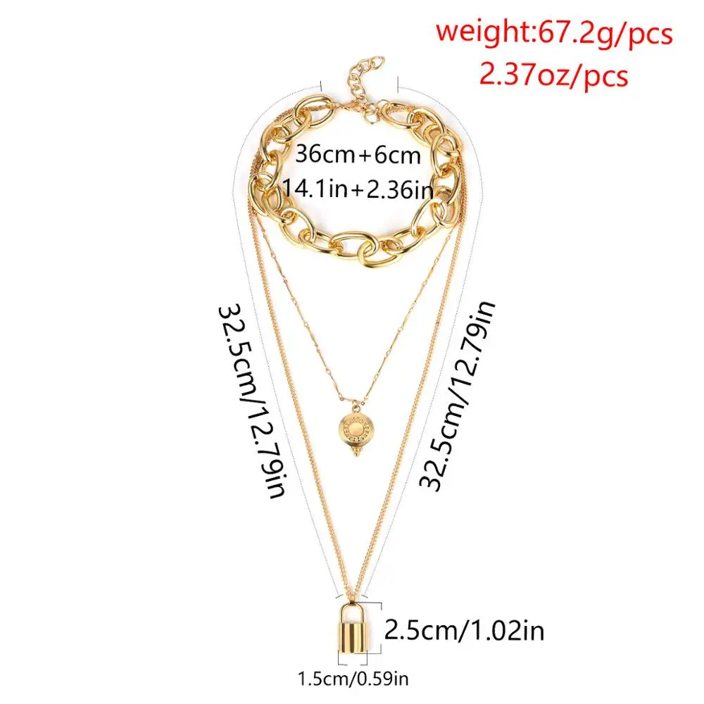 

Bohemian 4 Layered Pearl Lock Choker Necklace Ethnic Multilayer Punk Collar Coin Crystal Pendant Necklace Female Fashion Jewelry