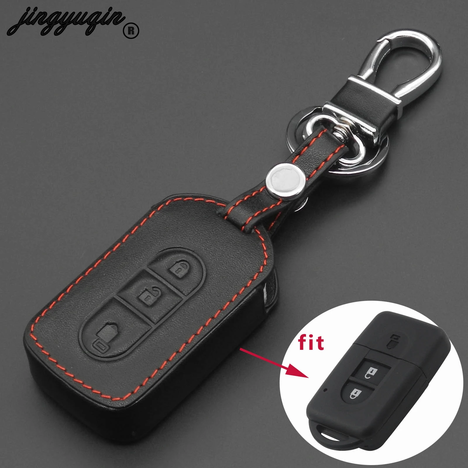 Чехол для ключей jingyuqin кожаный чехол с 3 кнопками Nissan Tiida Note Navara Qashqai Micra Juke X