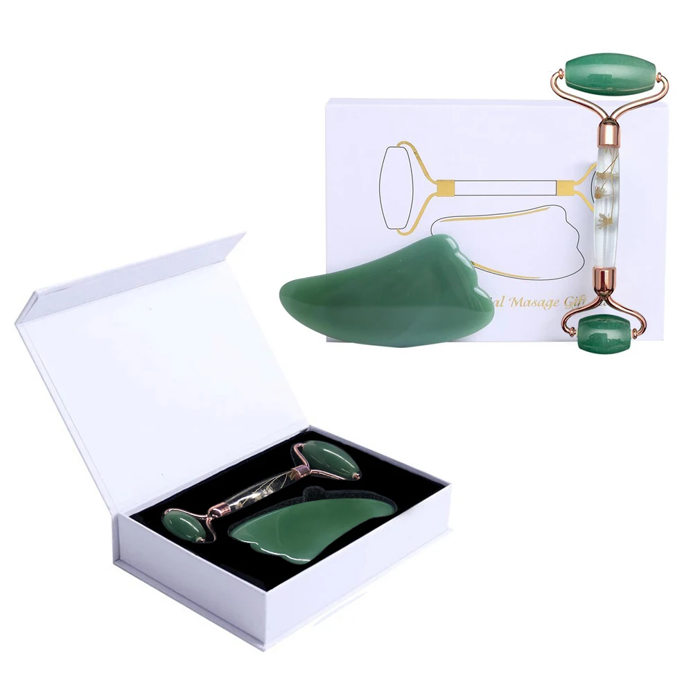 Розовый кварц Нефритовый ролик цветок шест массажер для лица розовый кристалл