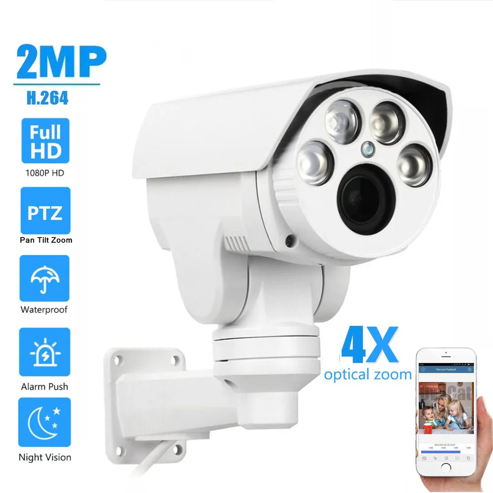 Owlcat 1080P наружная IP-камера PTZ вращающаяся 4х/10х варифокальная линза с