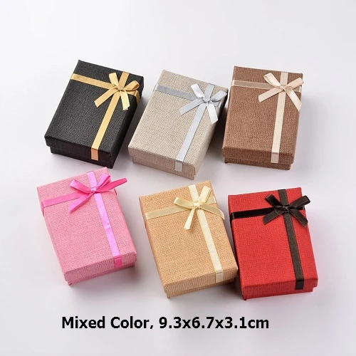 9.3x6.7x3.1cm 24 шт Высокое качество шкатулка для ювелирных изделий браслет из картона кейс для хранения Цепочки и ожерелья ювелирных изделий подарочная упаковочная коробка смешанные Цвет - Цвет: 9.3x6.7x3.1cm