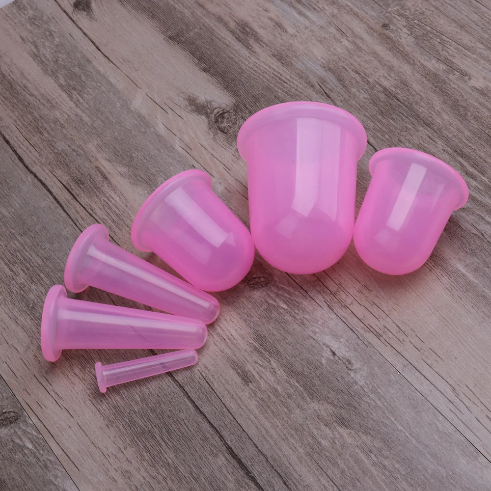 

6pcs Silicone Vacuum Cupping Massaging Tools Body Facial Therapy Cupping Cups )