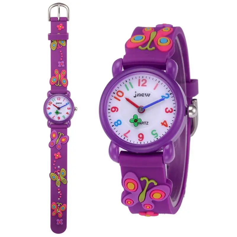 

Kid 3D Butterfly Silicone Waterproof Watch For Girl Gift Children Watches