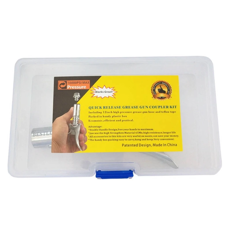 

Grease Adapter Hose Kit Press Easy to Push Coupler Quick Release 1/8NPT 77HF