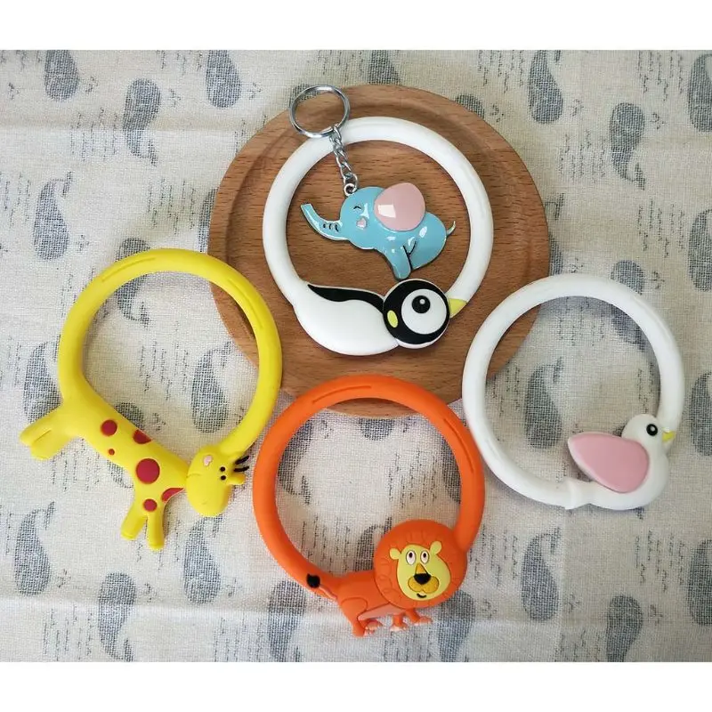 

Baby Round Teether Molar Bar Bracelet Food Grade Silicone Cartoon Animal Teething Soother Chewing Nursing Toys