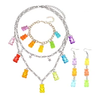 2021 new candy color gummy mini bear necklace for women christmas gifts new collare star pendants necklaces jewelry