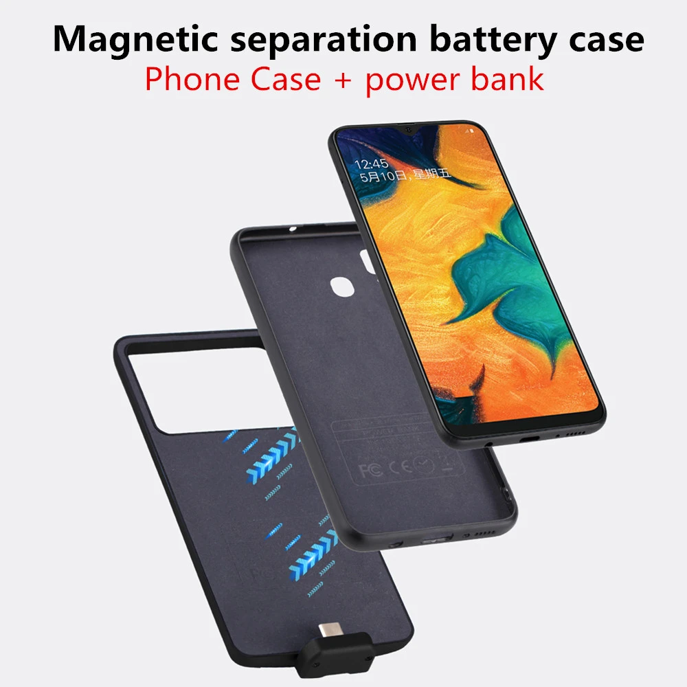 Магнитный чехол для зарядного устройства s для samsung Galaxy A20, чехол для питания, 7000 мА/ч, запасной внешний аккумулятор, чехол для зарядки для samsung A30, чехол для аккумулятора s