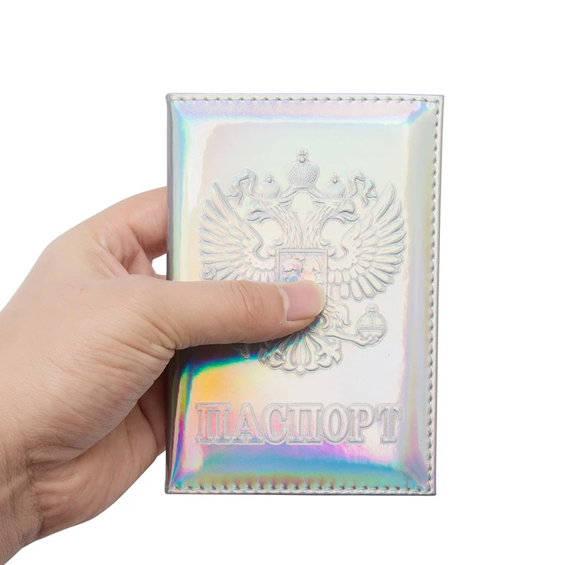 

1Piece Silver Deep Purple Laser Glossy Travel Passport Holder Fashion Laser Style