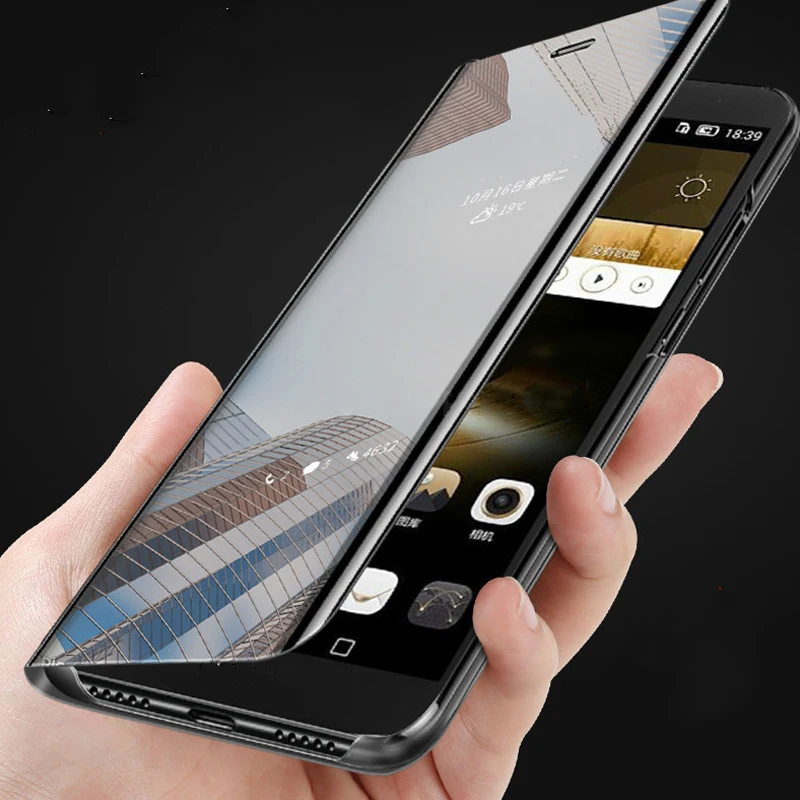 Роскошный чехол из искусственной кожи для Xiaomi Mi Note 10 прозрачный зеркальный с